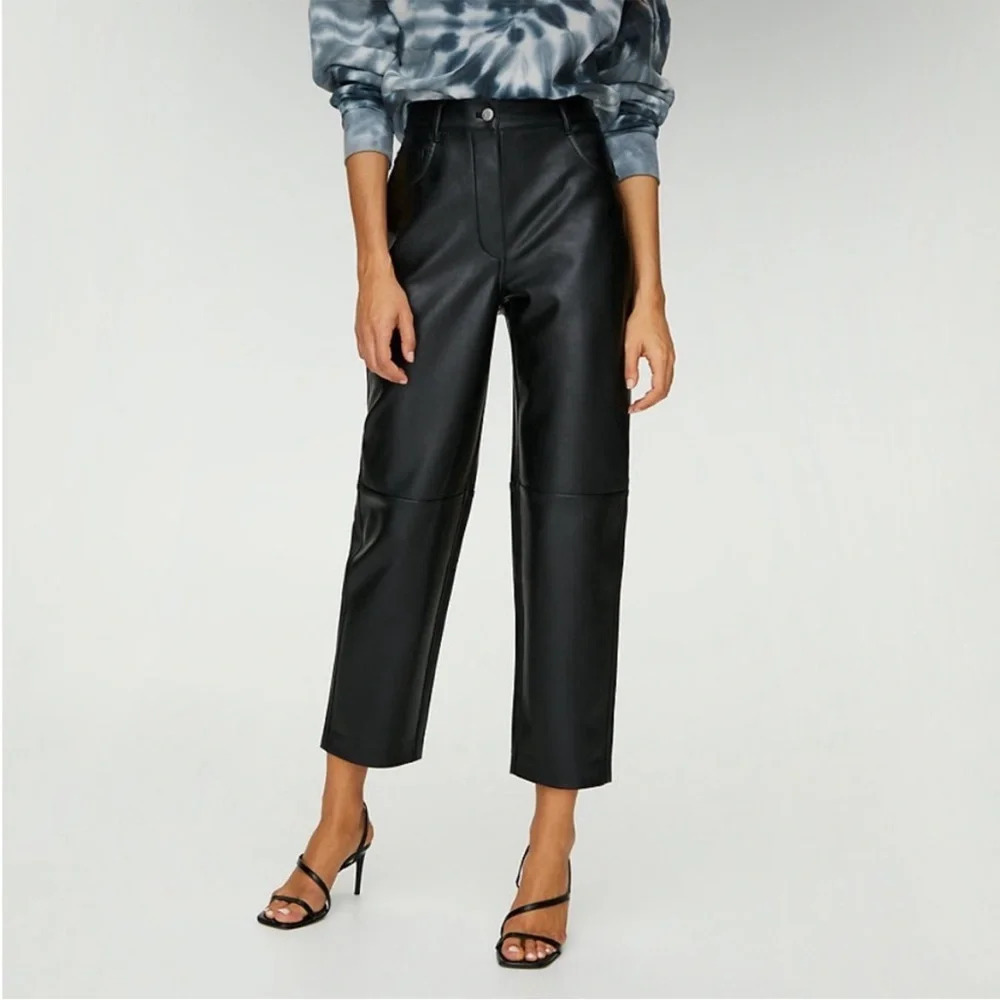 Aritzia Wilfred Oracle Faux Leather High Waisted Pants Black